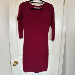 3/4 sleeve deep red fitted dress by Andrew Marc